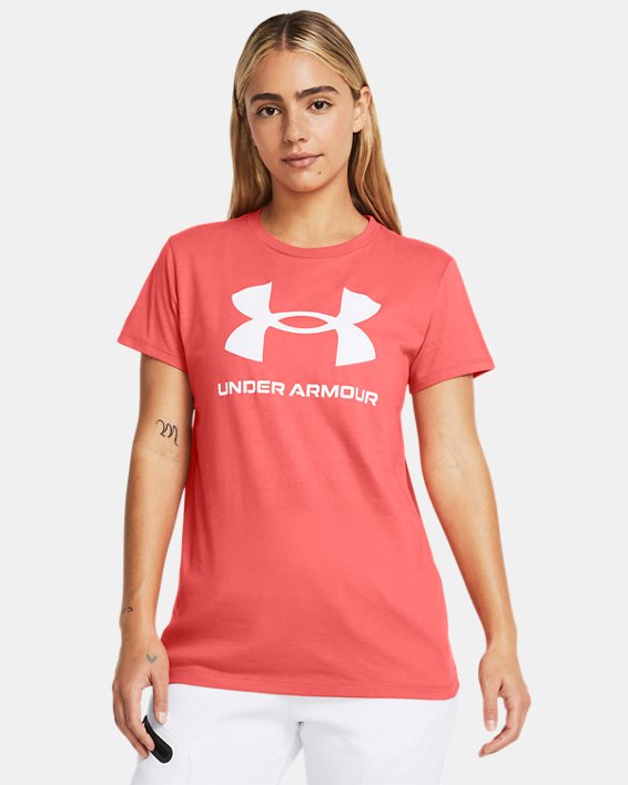 Camiseta de manga corta con estampado UA Sportstyle para mujer, Pink, pdpMainDesktop image number 0